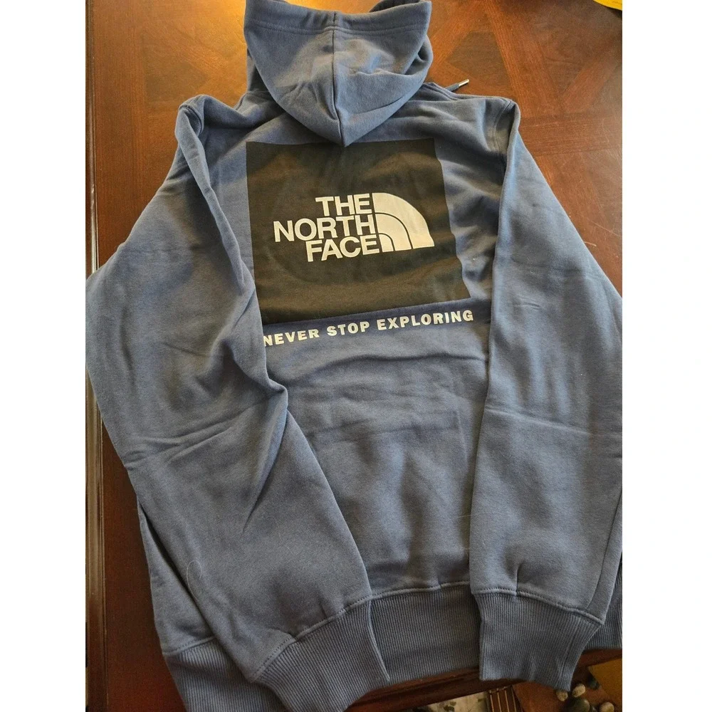 The North Face Mens Box NSE Pullover Hoodie Shady Blue NF0A7UNSMPF-S Small NWT